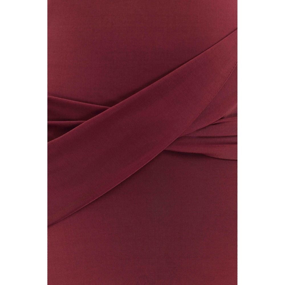 MESHKI Henley Slinky Drape Maxi Dress Wine Small New With Tags - Picture 8 of 8